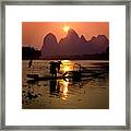 Fishing With Cormorants Framed Print