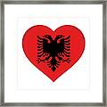 Flag Of Albania Heart Framed Print