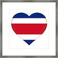 Flag Of Costa Rica Heart Framed Print
