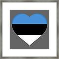 Flag Of Estonia Heart Framed Print