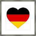 Flag Of Germany Heart Framed Print