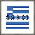 Flag Of Greece With Text Framed Print