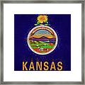 Flag Of Kansas Grunge Framed Print