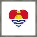 Flag Of Kiribati Heart Framed Print
