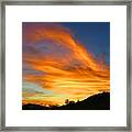 Flaming Hand Sunset Framed Print