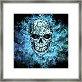 Flaming Steampunk Skull Framed Print