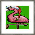 Flamingo Christmas Framed Print