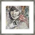 Flapper With Peony Framed Print