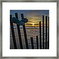 Flip Flops On A Beach At Sun Rise Framed Print