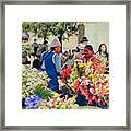 Flower Market - Cuenca - Ecuador Framed Print