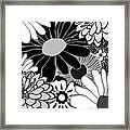Flower Power Black And White Framed Print