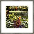 Flowers And Bench Msu Framed Print