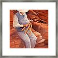 Flute Player Of Antelope Canyon Framed Print
