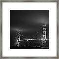 Fog Over The Golden Gate Bridge San Francisco Ca Black And White Framed Print