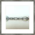 Foggy Day On Portland Downtown Waterfront Framed Print