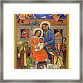 Folk Nativity - Jlfon Framed Print