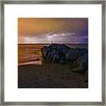 Folly Beach Lightning Framed Print