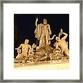 Fontana Del Nettuno In Piazza Del Popolo Framed Print