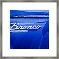 Ford Bronco Side Emblem -0827c Framed Print