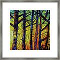 Forest Layers 1 - Modern Impressionist Palette Knives Oil Painting Framed Print