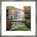 Fountain In Central Lima Framed Print