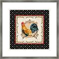 French Country Roosters Quartet 4 Framed Print