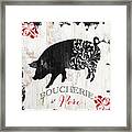 French Farm Sign Piglet Framed Print