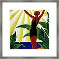 French Riviera, Girl On The Beach, France Framed Print