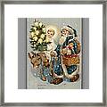 French Vintage Christmas Card Framed Print