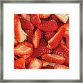 Fresh Cut Strawberries Framed Print
