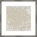 Fresno California Us City Street Map Framed Print