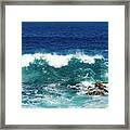 Frolicking Waves In Puna Hawaii Framed Print