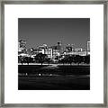 Ft. Worth Texas Skyline Dusk Black And White Framed Print
