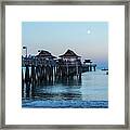 Full Moon Over The Naples Pier At Sunrise Naples Florida Framed Print
