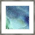 Galaxy Watercolor Aurora Painting Framed Print