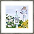 Garden Birdhouses Framed Print