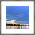 Geneva Lake With Famous Fountain, Switzerland, Hdr Framed Print