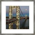 George Washington Bridge Moon Rising Framed Print