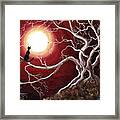 Ghostly Tree With Black Cat Framed Print