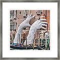 Giant Hands Venice Italy Framed Print