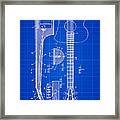 Gibson Guitar Patent 1923 Blue Print Framed Print