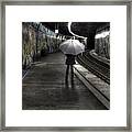 Girl At Subway Station Framed Print