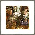 Girl At The Cafe Framed Print