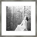 Girl In The Sunlight In The Forest Framed Print