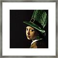 Girl With A Shamrock Earring Framed Print