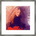 Girl With Red Flowers 2 Framed Print