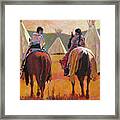 Girls Riding Framed Print