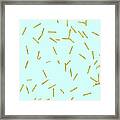 Glitter Confetti On Aqua Gold Pick Up Sticks Pattern Framed Print
