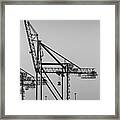 Global Containers Terminal Cargo Freight Cranes Bw Framed Print