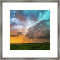 Glorious - Storm Clouds At Sunset In Kansas Framed Print